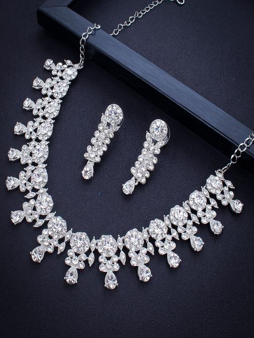 silver zinc necklaces and earring - 18296650 - Very Small Image - 1