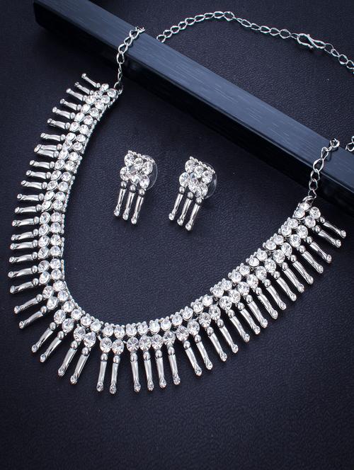 silver zinc necklaces and earring - 18296652 - Very Small Image - 1
