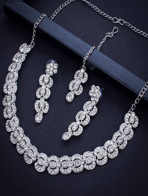 silver zinc necklaces and earring - 18296662 - Very Small Image - 1