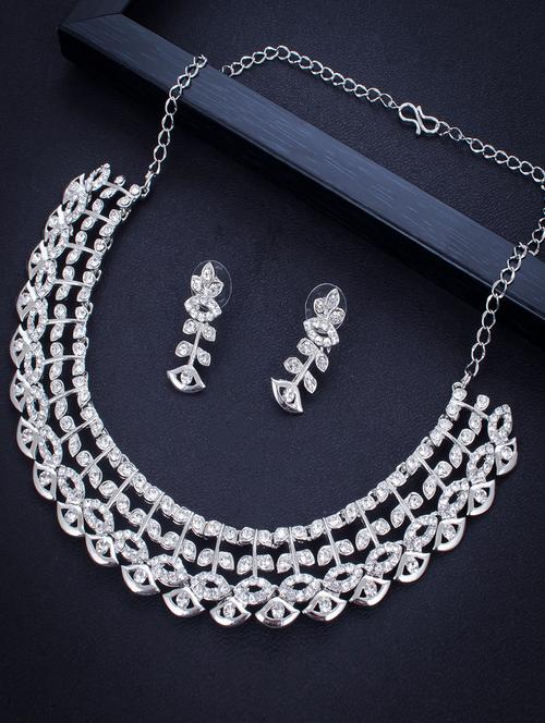 silver zinc necklaces and earring - 18296667 - Very Small Image - 1