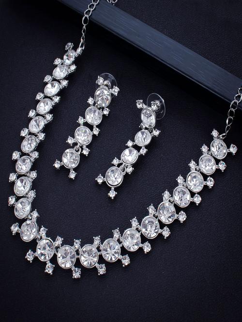 silver zinc necklaces and earring - 18296675 - Very Small Image - 1