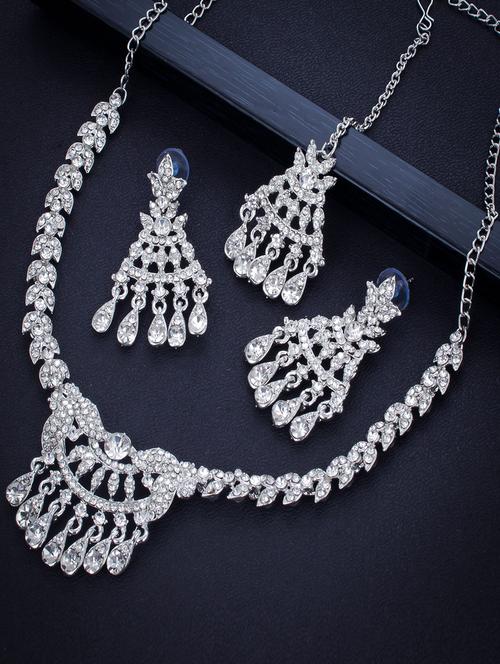 silver zinc necklaces and earring - 18296677 - Very Small Image - 1