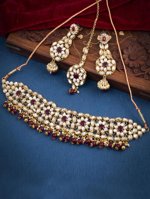 brown brass necklaces and earring - 18296713 - Very Small Image - 1