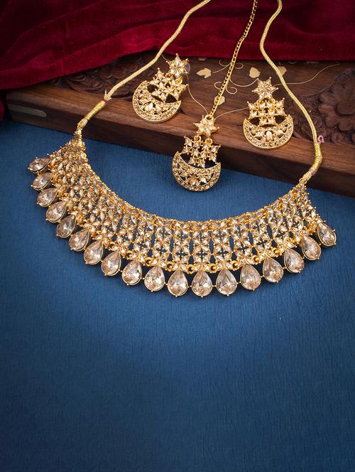 gold brass necklaces and earring - 18296829 - Very Small Image - 1