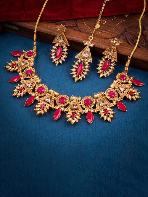 multi colored brass necklaces and earring - 18296846 - Very Small Image - 1