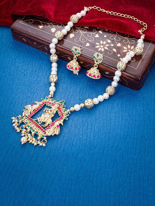 multi colored metal necklaces and earring - 18296850 - Very Small Image - 1