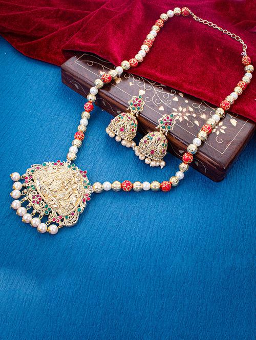 multi colored metal necklaces and earring - 18296854 - Very Small Image - 1