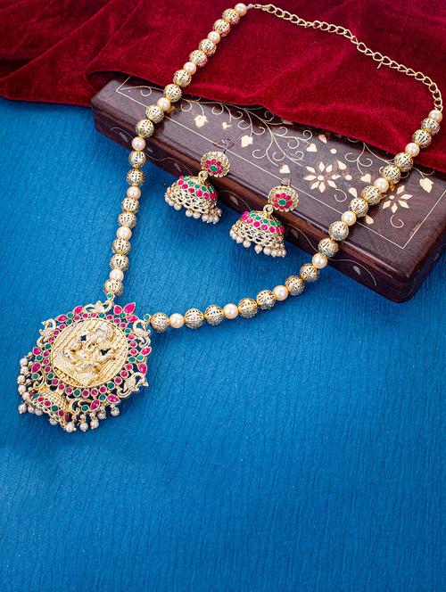 multi colored metal necklaces and earring - 18296868 - Very Small Image - 1