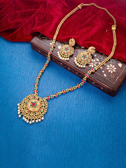 multi colored metal necklaces and earring - 18296875 - Very Small Image - 1
