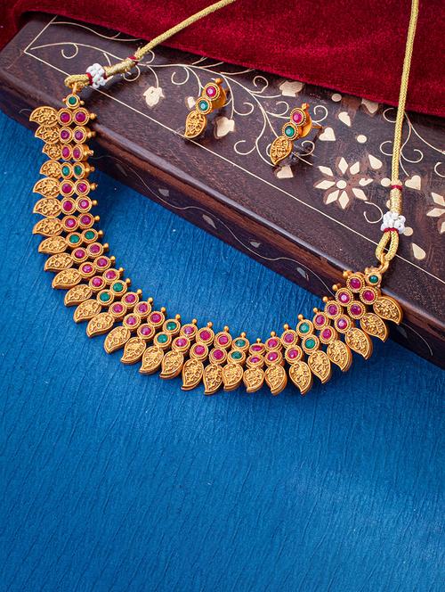 multi colored metal necklaces and earring - 18296900 - Very Small Image - 1