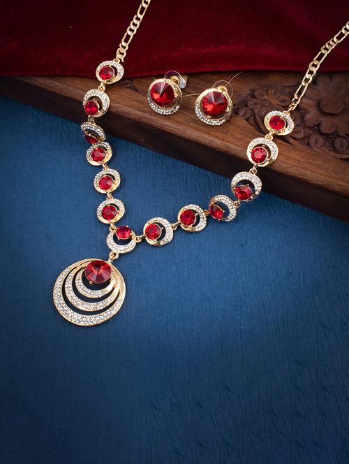 red brass necklaces and earring - 18296936 - Very Small Image - 1