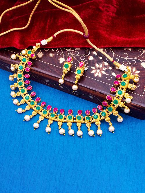 multi colored metal necklaces and earring - 18297082 - Very Small Image - 1