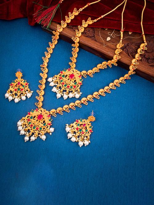 multi colored brass necklaces and earring - 18297088 - Very Small Image - 1