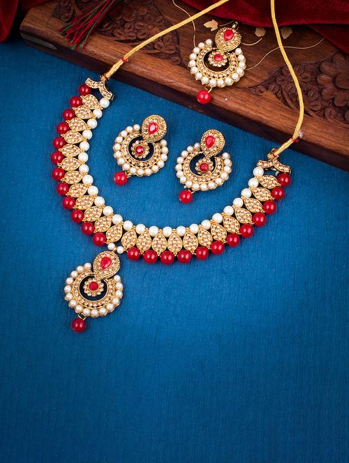 red brass necklaces and earring - 18297106 - Very Small Image - 1