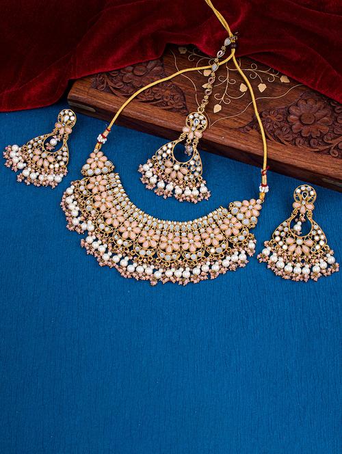 orange metal necklaces and earring - 18297140 - Very Small Image - 1