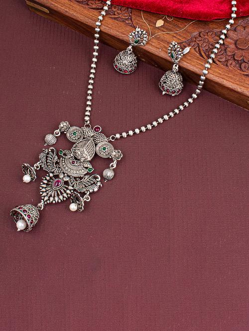 silver brass necklaces and earring - 18297166 - Very Small Image - 1