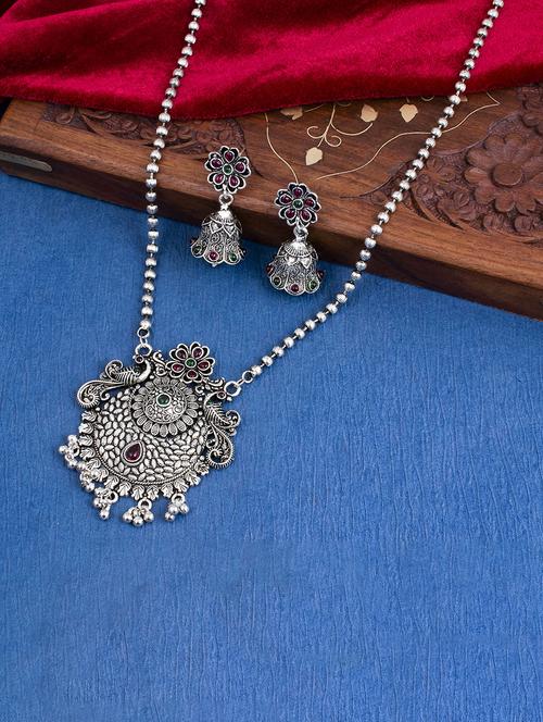 silver brass necklaces and earring - 18297188 - Very Small Image - 1