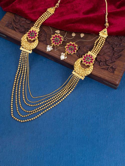 multi colored brass necklaces and earring - 18297205 - Very Small Image - 1