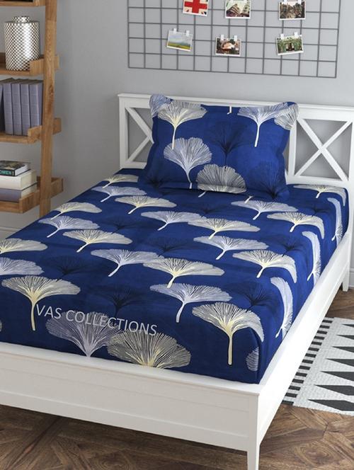 vas collections 144tc single bedsheet with 1 pillow covers - supersoft microfiber - breathable & wrinkle free - 2 pcs set - 18297272 - Very Small Image - 1