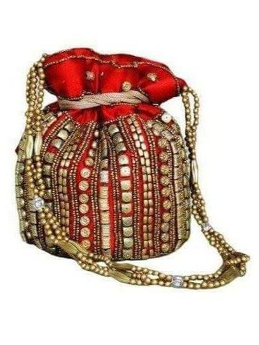 fancy potli red color - 18297408 - Very Small Image - 1
