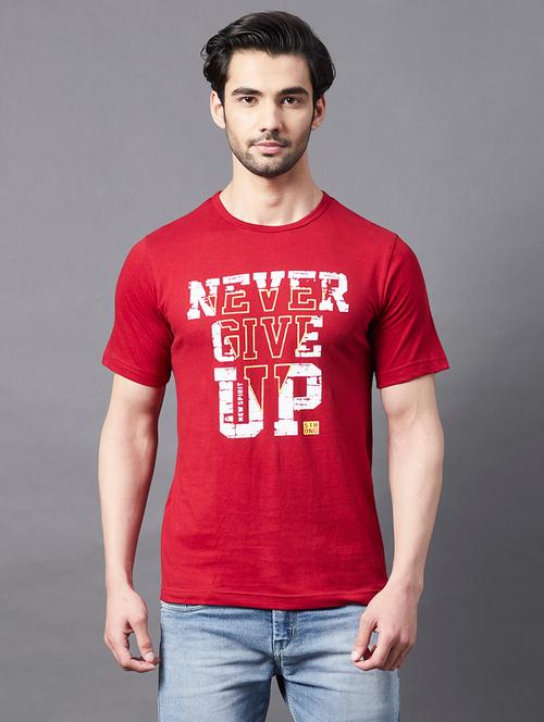 maroon front-printed short sleeve t-shirt - 18297502 - Very Small Image - 1