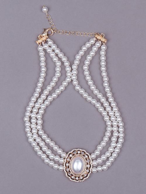 exquisite layered pearl necklace with a pendant - 18297551 - Very Small Image - 1