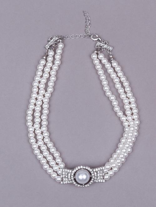 pearl layered pendant choker necklace - 18297566 - Very Small Image - 1