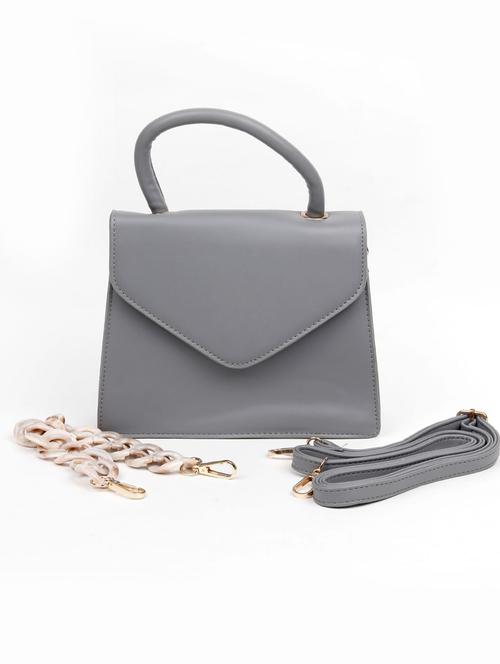 grey solid regular sling bag - 18297629 - Very Small Image - 1