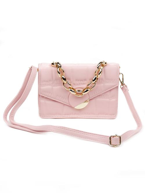 pink solid regular sling bag - 18297657 - Very Small Image - 1