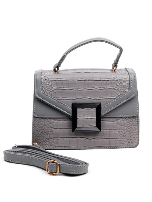 grey solid regular sling bag - 18297662 - Very Small Image - 1