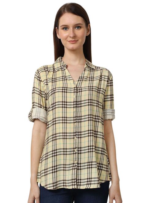 curved hem checkered shirt - 18297788 - Very Small Image - 1