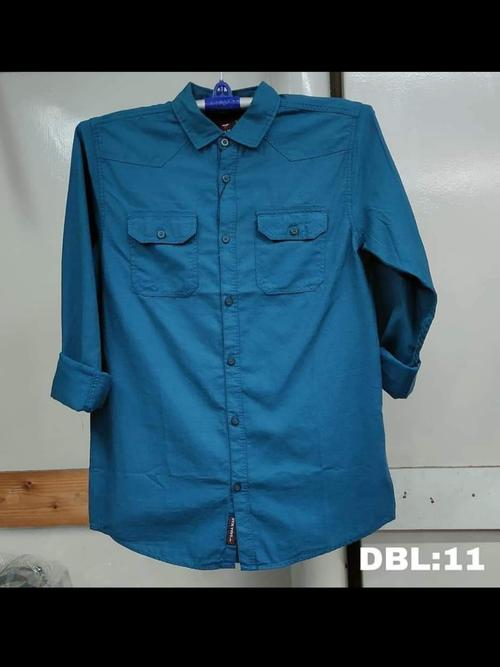 men's denim shirt blue color - 18297833 - Very Small Image - 1