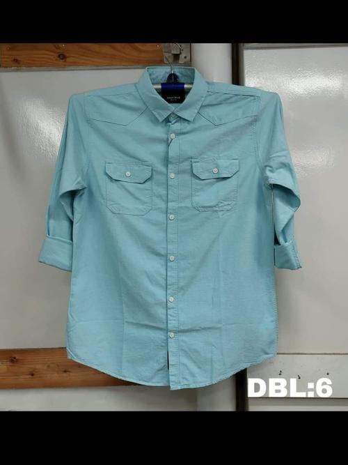 men's denim shirt sky color - 18297834 - Very Small Image - 1
