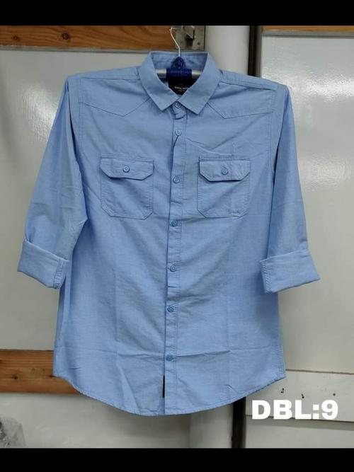 men's denim shirt blue color - 18297838 - Very Small Image - 1