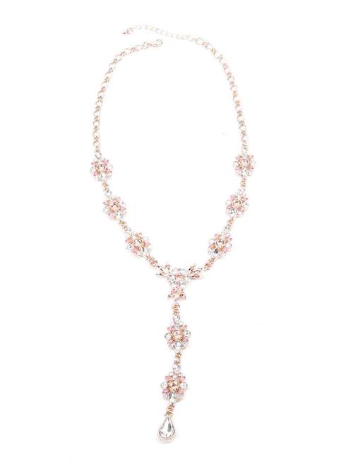 dainty crystal embellished lariat necklace-gold - 18297918 - Very Small Image - 1