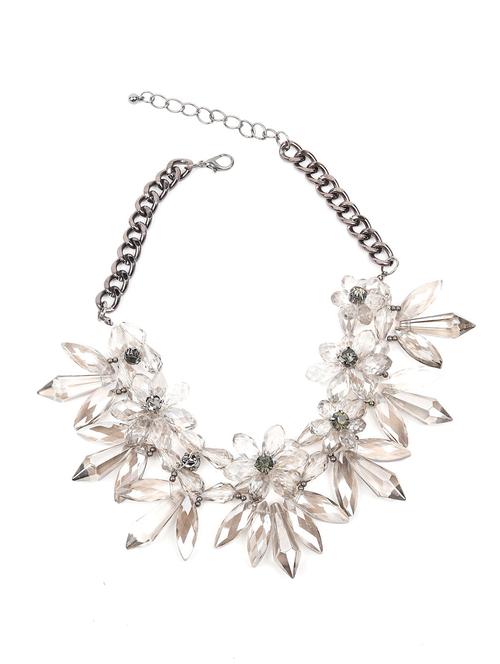 crystal shaded floral choker necklace - 18297968 - Very Small Image - 1