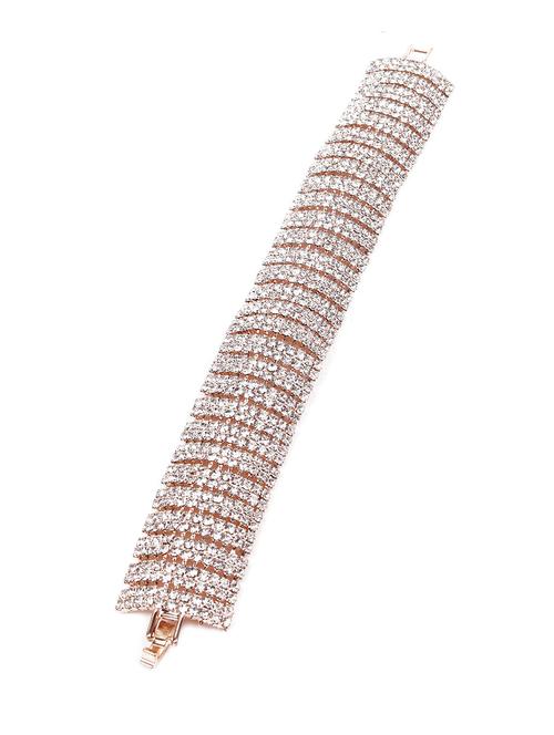exquisite artificial diamond-studded bracelet -gold - 18298015 - Very Small Image - 1