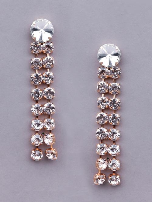 gold metal drop earring - 18298028 - Very Small Image - 1