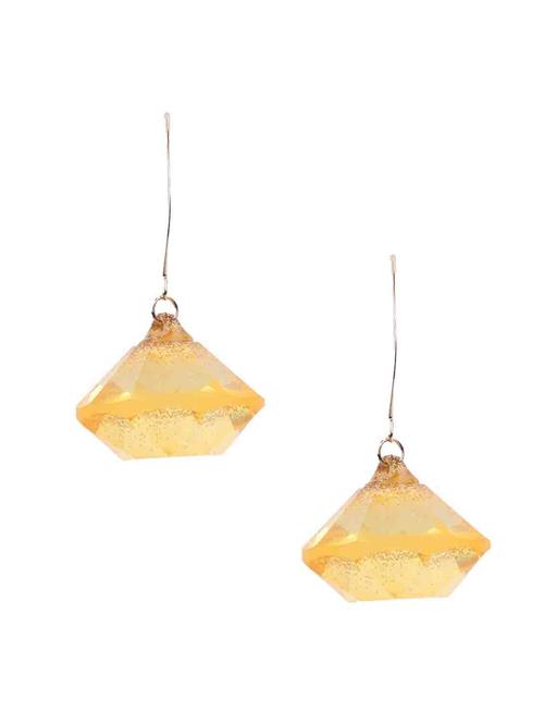 yellow metal drop earring - 18298502 - Very Small Image - 1