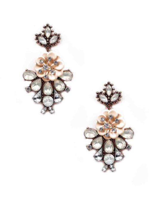 exquisite beautiful floral beaded statement earrings - 18298514 - Very Small Image - 1