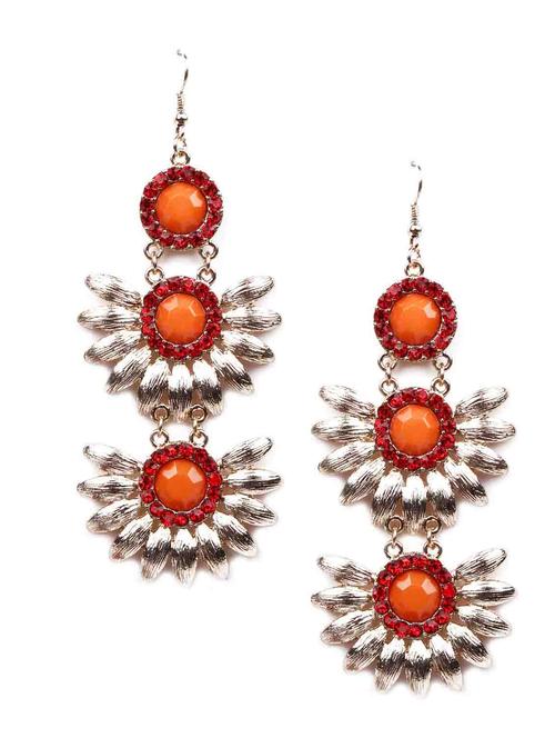 orange metal drop earring - 18298523 - Very Small Image - 1