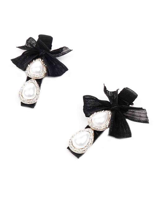 gorgeous jet black bow hairpins - 18298529 - Very Small Image - 1