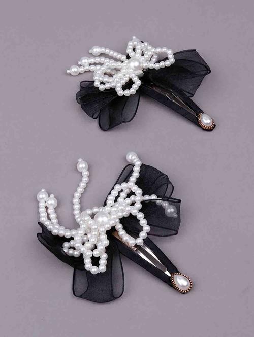 pearls metal hair clips - 18298533 - Very Small Image - 1