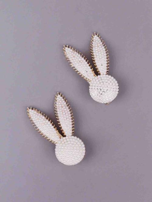 cute bunny rabbit silhouette embellished hair clips - 18298542 - Very Small Image - 1