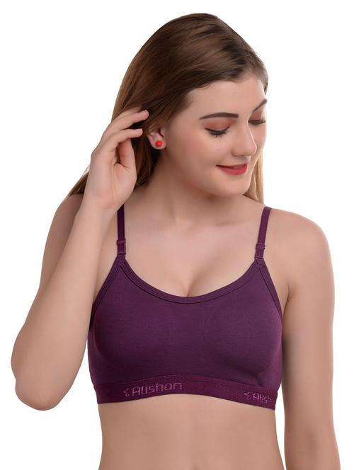 purple solid sports bra - 18298832 - Very Small Image - 1