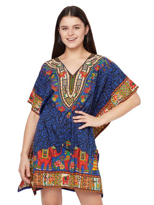 v-neck printed kaftan dress - 18298864 - Very Small Image - 1