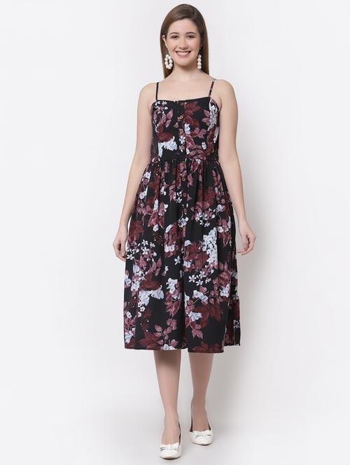 cami neck floral fit & flare dress - 18299327 - Very Small Image - 1