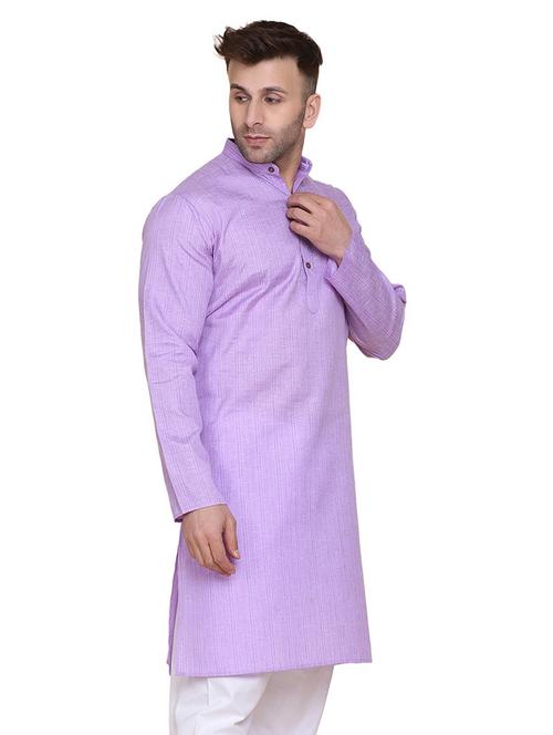 purple self-designed long kurta - 18299335 - Very Small Image - 1