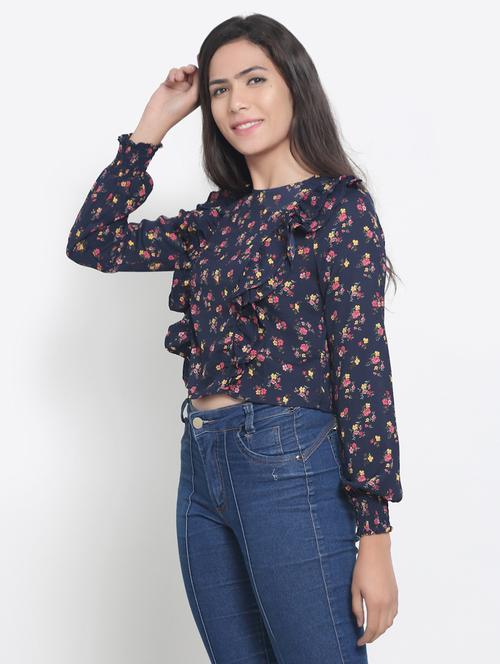 long sleeve floral regular top - 18299380 - Very Small Image - 1
