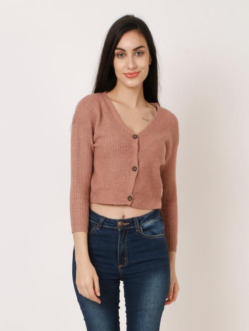 long sleeve solid cardigan - 18299417 - Very Small Image - 1